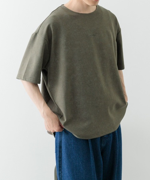 ITEMS URBANRESEARCH(アイテムズ アーバンリサーチ)の「ワンポイント刺繍フェードポンチtops(Tシャツ/カットソー・メンズ・カーキ/ネイビー/ブラック・LARGE/MEDIUM)」の9枚目の写真