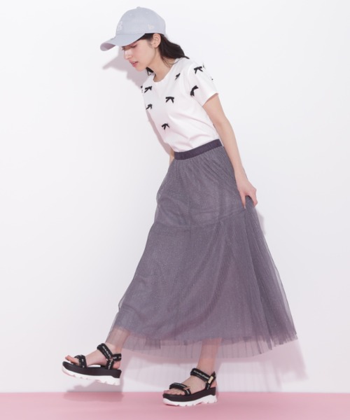 JILL by JILL STUART(ジルバイジルスチュアート)の「◇ボリュームティアードチュールスカート(スカート・レディース・ホワイト/ブルー/グレー系その他/ピンク・FREE)」の3枚目の写真