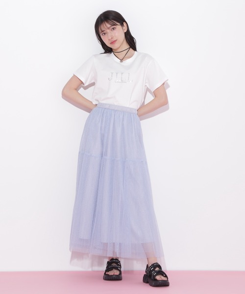JILL by JILL STUART(ジルバイジルスチュアート)の「◇ボリュームティアードチュールスカート(スカート・レディース・ホワイト/ブルー/グレー系その他/ピンク・FREE)」の5枚目の写真