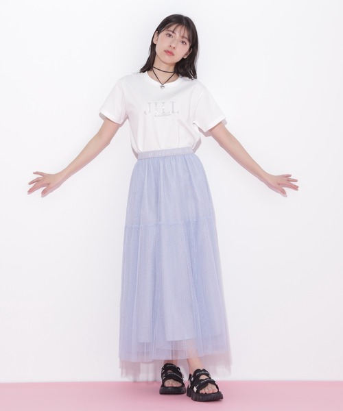 JILL by JILL STUART(ジルバイジルスチュアート)の「◇ボリュームティアードチュールスカート(スカート・レディース・ホワイト/ブルー/グレー系その他/ピンク・FREE)」の6枚目の写真
