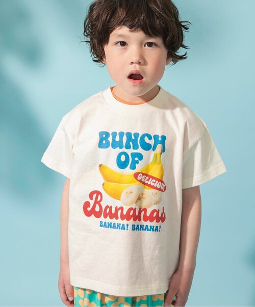 BREEZE（ブリーズ）の「【ジュニア対応】スナック&フルーツ半袖Tシャツ（Tシャツ/カットソー・キッズ・オフホワイト/ブルー/チャコール/グリーン・110/100/90/80/140/130/120）」の2枚目の写真