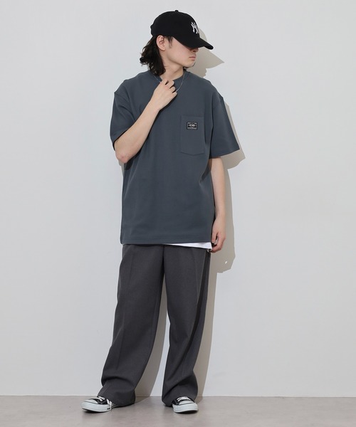 BIG MIKE(ビッグマイク)の「BIG MIKE 鹿の子 サングラスポケット TEEシャツ ポケットTシャツ(Tシャツ/カットソー・メンズ・チャコール/ナチュラル・L/XL/M)」の18枚目の写真