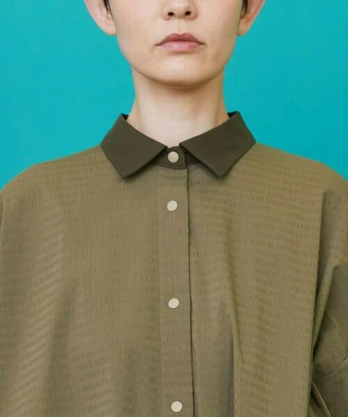 FRAPBOIS（フラボア）の「ボーダーサッカー ワンピース（ワンピース・レディース・ブラック/カーキ・0/1）」の7枚目の写真