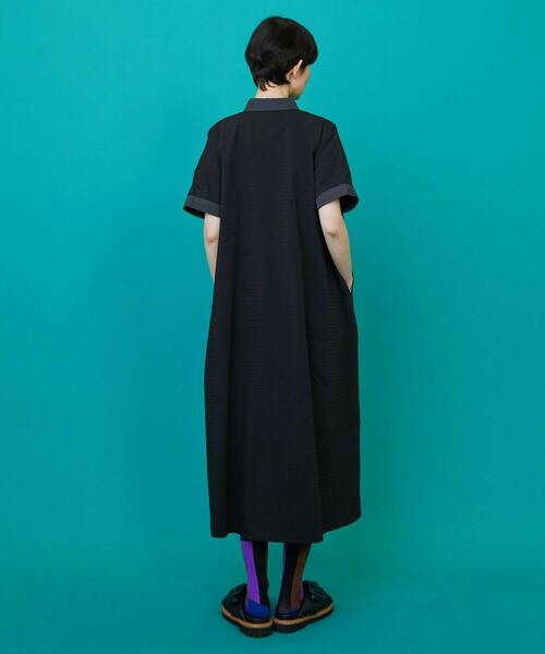 FRAPBOIS（フラボア）の「ボーダーサッカー ワンピース（ワンピース・レディース・ブラック/カーキ・0/1）」の14枚目の写真