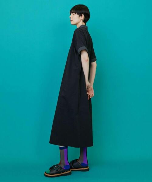 FRAPBOIS（フラボア）の「ボーダーサッカー ワンピース（ワンピース・レディース・ブラック/カーキ・0/1）」の17枚目の写真