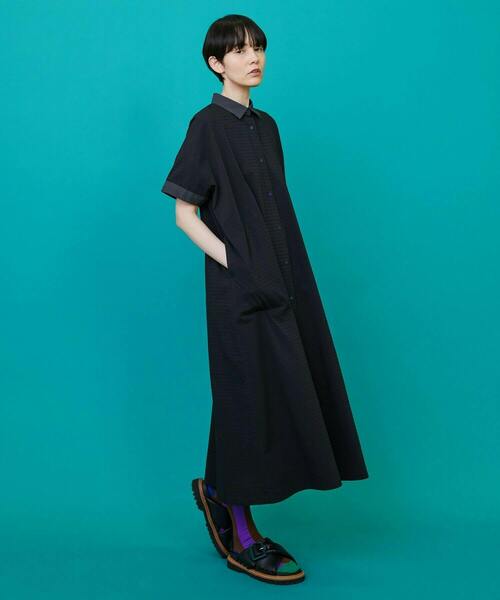 FRAPBOIS（フラボア）の「ボーダーサッカー ワンピース（ワンピース・レディース・ブラック/カーキ・0/1）」の18枚目の写真