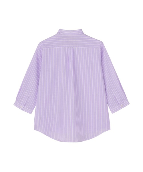 TOKYO SHIRTS（トウキョウシャツ）の「【Pitta Re:)】ふわっとガーゼシャツ 七分袖 綿100% レディースカジュアルシャツ（シャツ/ブラウス・レディース・パープル・S/M/L/LL）」の5枚目の写真