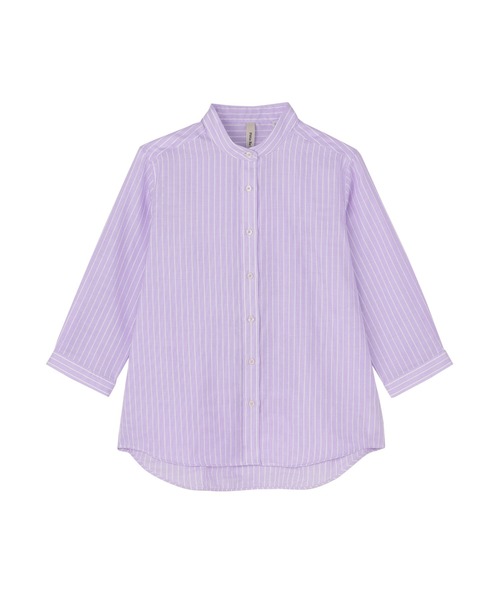 TOKYO SHIRTS（トウキョウシャツ）の「【Pitta Re:)】ふわっとガーゼシャツ 七分袖 綿100% レディースカジュアルシャツ（シャツ/ブラウス・レディース・パープル・S/M/L/LL）」の9枚目の写真