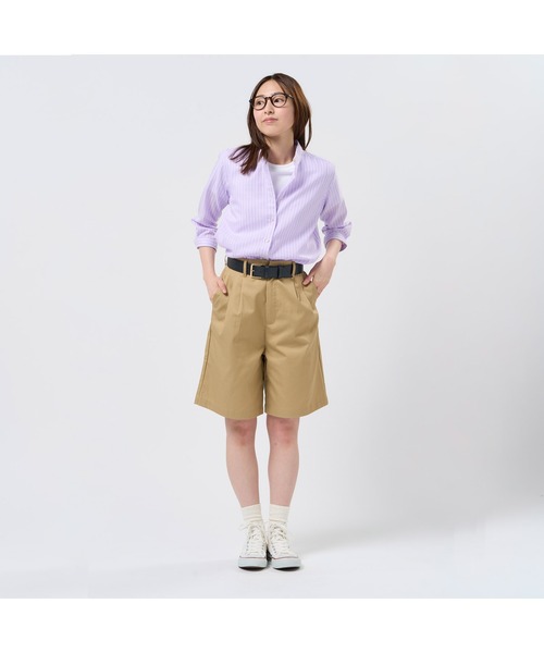 TOKYO SHIRTS（トウキョウシャツ）の「【Pitta Re:)】ふわっとガーゼシャツ 七分袖 綿100% レディースカジュアルシャツ（シャツ/ブラウス・レディース・パープル・S/M/L/LL）」の6枚目の写真