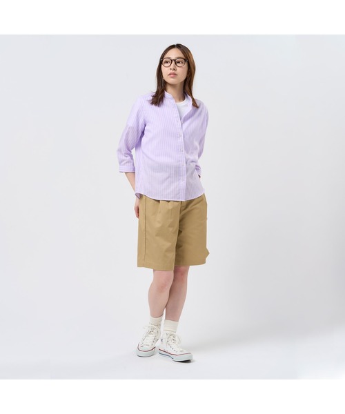 TOKYO SHIRTS（トウキョウシャツ）の「【Pitta Re:)】ふわっとガーゼシャツ 七分袖 綿100% レディースカジュアルシャツ（シャツ/ブラウス・レディース・パープル・S/M/L/LL）」の7枚目の写真