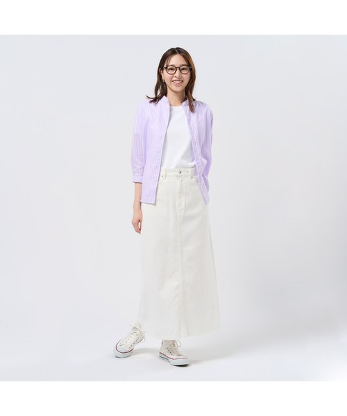 TOKYO SHIRTS（トウキョウシャツ）の「【Pitta Re:)】ふわっとガーゼシャツ 七分袖 綿100% レディースカジュアルシャツ（シャツ/ブラウス・レディース・パープル・S/M/L/LL）」の8枚目の写真