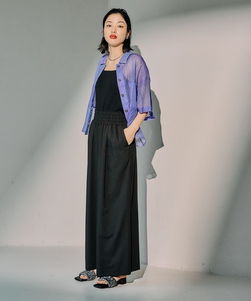 LEPSIM（レプシィム）の「スラックスギャザーWフレアパンツ　290494（その他パンツ・レディース・ブラック/グレー/ネイビー/グレイッシュベージュ・FREE）」の10枚目の写真