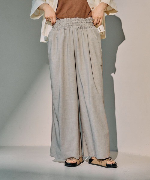 LEPSIM（レプシィム）の「スラックスギャザーWフレアパンツ　290494（その他パンツ・レディース・ブラック/グレー/ネイビー/グレイッシュベージュ・FREE）」の7枚目の写真