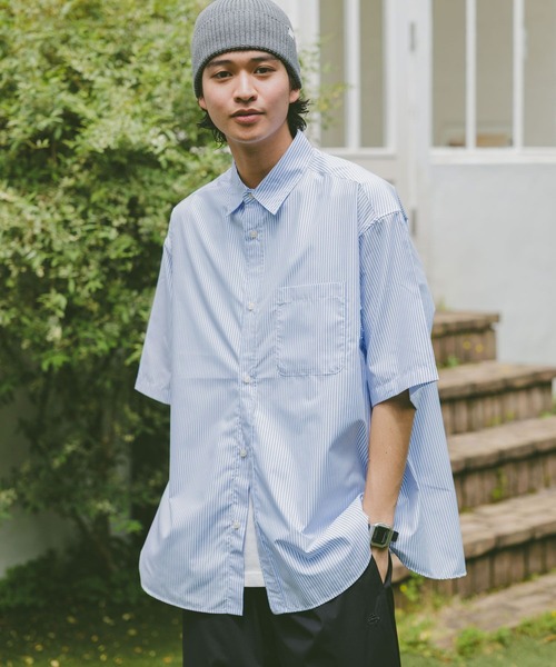 セール】アソート/オーバーサイズアセテートシャツ/ストライプシャツ