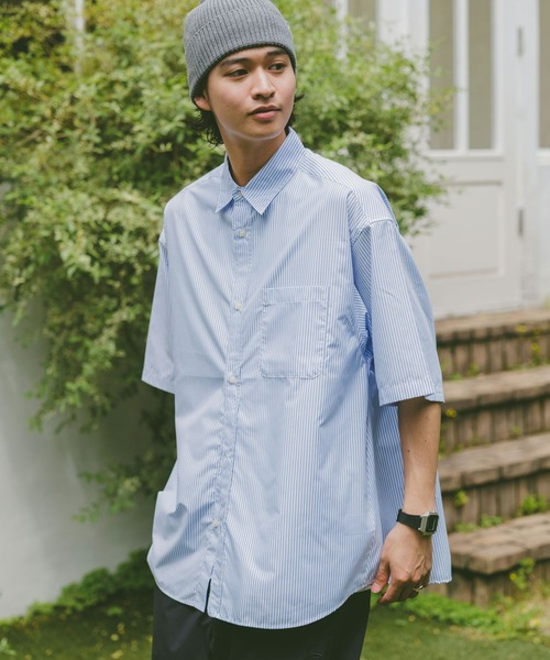 セール】アソート/オーバーサイズアセテートシャツ/ストライプシャツ