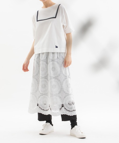 nop de nod（ノップドゥノッド）の「刺繍レーススカート（スカート・レディース・ブラック/オフホワイト・3）」の19枚目の写真