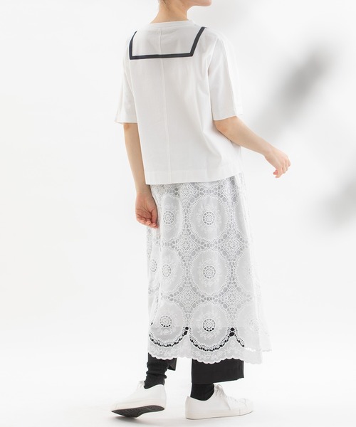 nop de nod（ノップドゥノッド）の「刺繍レーススカート（スカート・レディース・ブラック/オフホワイト・3）」の18枚目の写真