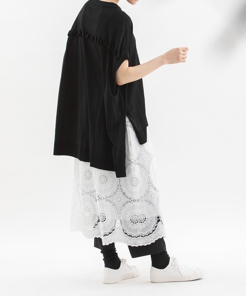 nop de nod（ノップドゥノッド）の「刺繍レーススカート（スカート・レディース・ブラック/オフホワイト・3）」の5枚目の写真