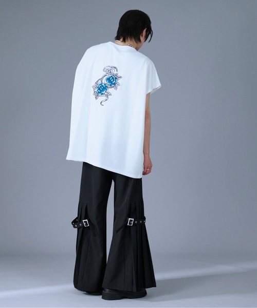 Ellno Loset（エルノロゼット）の「スネーク刺繍ノースリーブTシャツ（Tシャツ/カットソー・メンズ・オフホワイト/ブラック・SMALL/MEDIUM/LARGE）」の17枚目の写真