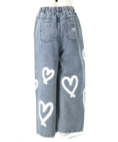 セール】ハートペイントデニムワイドパンツ（デニムパンツ）｜ANAP