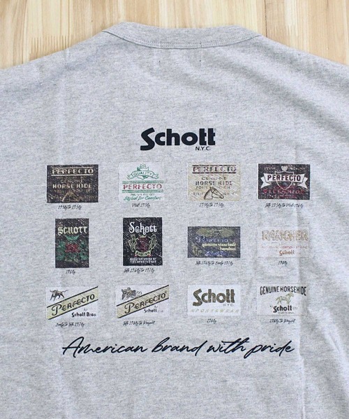 Schott(ショット)の「T-SHIRT ARCHIVE TAG(Tシャツ/カットソー・メンズ・ブラック/グレー/ホワイト・L/XL/XXL/M)」の18枚目の写真