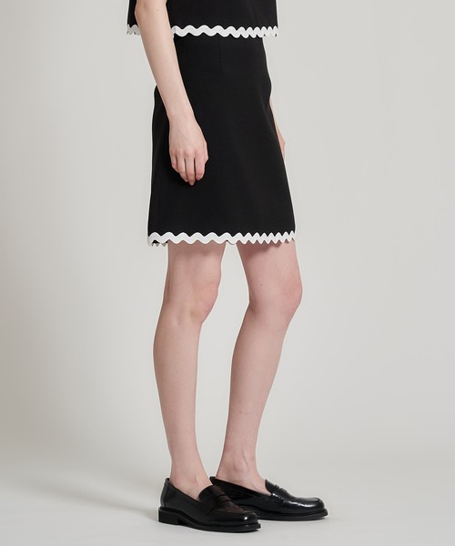 ESTNATION（エストネーション）の「ESTNATION / バイカラー スカート（スカート・レディース・ブラック/オフホワイト・36/38）」の3枚目の写真