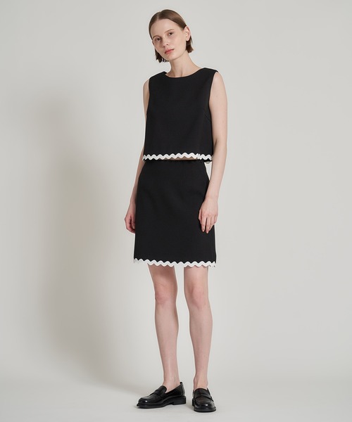 ESTNATION（エストネーション）の「ESTNATION / バイカラー スカート（スカート・レディース・ブラック/オフホワイト・36/38）」の5枚目の写真