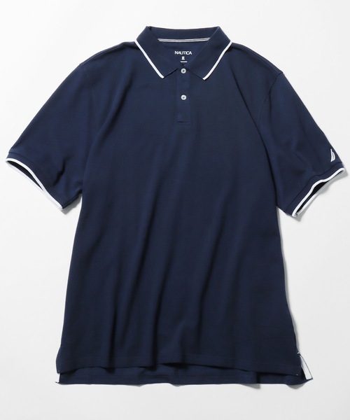NAUTICA(ノーティカ)の「NAUTICA/ノーティカ Men's Deck Polo ポロシャツ スリット ビックシルエット(ポロシャツ・メンズ・ネイビー/ホワイト/ライトブルー・M/XL/L)」の3枚目の写真
