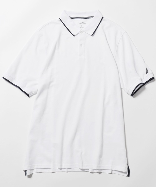 NAUTICA(ノーティカ)の「NAUTICA/ノーティカ Men's Deck Polo ポロシャツ スリット ビックシルエット(ポロシャツ・メンズ・ネイビー/ホワイト/ライトブルー・M/XL/L)」の2枚目の写真