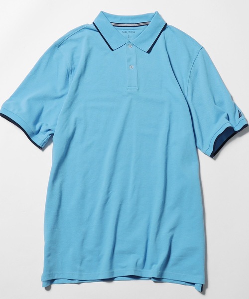 NAUTICA(ノーティカ)の「NAUTICA/ノーティカ Men's Deck Polo ポロシャツ スリット ビックシルエット(ポロシャツ・メンズ・ネイビー/ホワイト/ライトブルー・M/XL/L)」の1枚目の写真