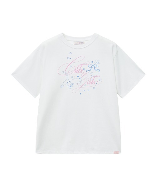 tシャツ 「X MINJUKIM」 OVERFIT KITTY T-SHIRT レディース セール】[X MINJUKIM] OVERFIT KITTY T-SHIRT（Tシャツ