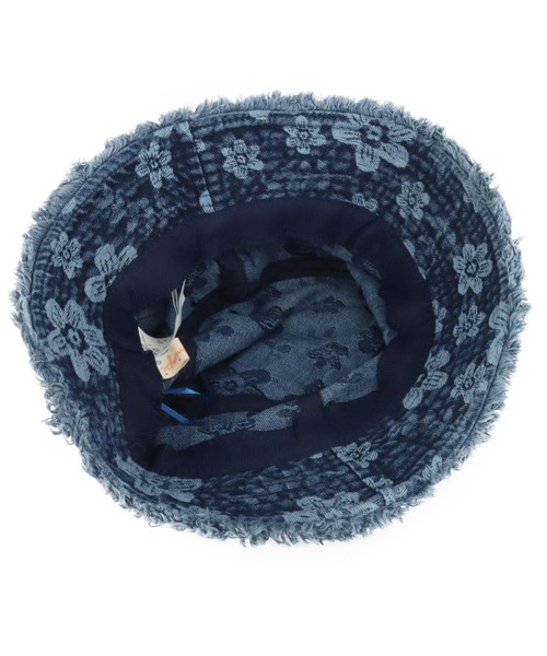 anap mimpi（アナップミンピ）の「フラワー柄 デニム フリンジ バケット ハット（ハット・レディース・インディゴブルー/ライトブルー・FREE）」の6枚目の写真