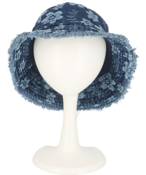 anap mimpi（アナップミンピ）の「フラワー柄 デニム フリンジ バケット ハット（ハット・レディース・インディゴブルー/ライトブルー・FREE）」の13枚目の写真