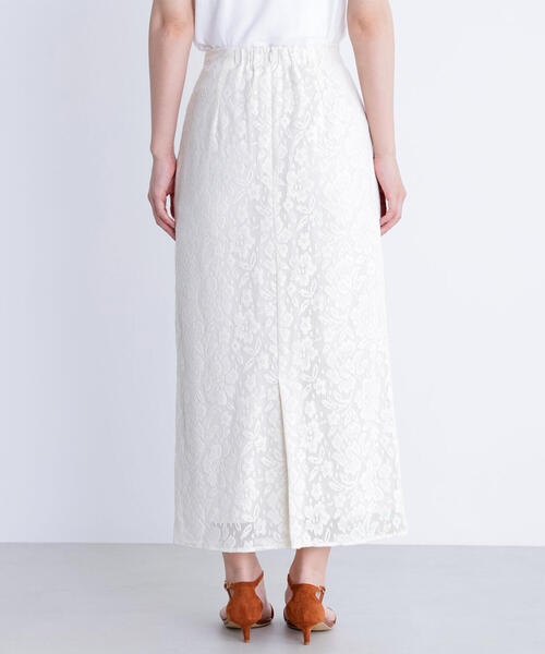 NATURAL BEAUTY BASIC（ナチュラルビューティーベーシック）の「◇メッシュレース SETUP ナロースカート（スカート・レディース・ダークブラウン/オフホワイト/ブラック・SMALL/MEDIUM）」の20枚目の写真