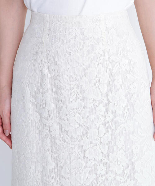 NATURAL BEAUTY BASIC（ナチュラルビューティーベーシック）の「◇メッシュレース SETUP ナロースカート（スカート・レディース・ダークブラウン/オフホワイト/ブラック・SMALL/MEDIUM）」の21枚目の写真