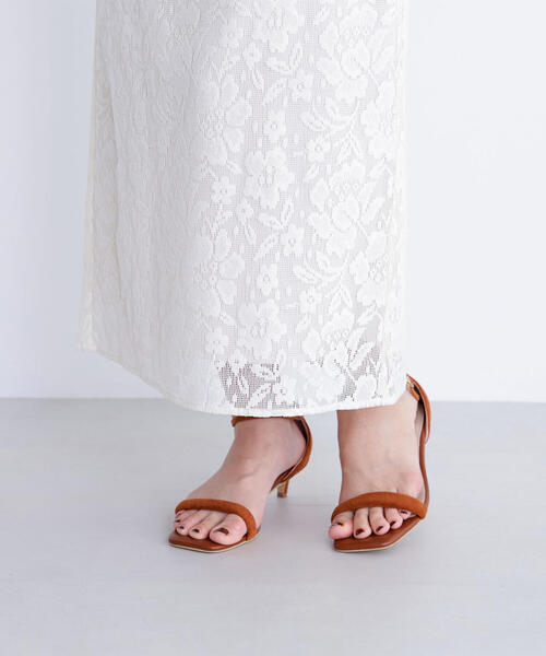 NATURAL BEAUTY BASIC（ナチュラルビューティーベーシック）の「◇メッシュレース SETUP ナロースカート（スカート・レディース・ダークブラウン/オフホワイト/ブラック・SMALL/MEDIUM）」の22枚目の写真