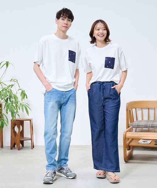 Arnold Palmer（アーノルドパーマー）の「シェア  アート総柄 ポケット Tシャツ（Tシャツ/カットソー・レディース・ホワイト/ネイビー・S/XS/LL/L/M）」の4枚目の写真