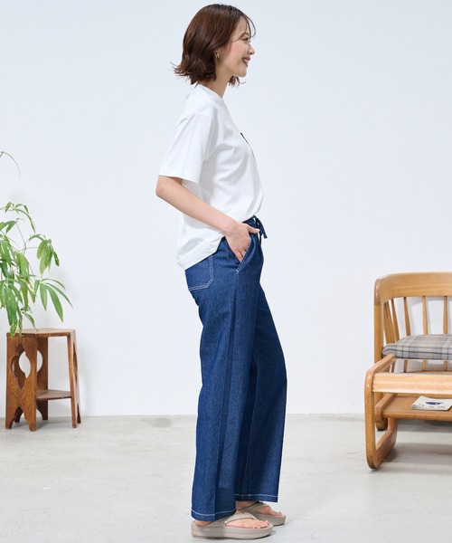 Arnold Palmer（アーノルドパーマー）の「シェア  アート総柄 ポケット Tシャツ（Tシャツ/カットソー・レディース・ホワイト/ネイビー・S/XS/LL/L/M）」の6枚目の写真