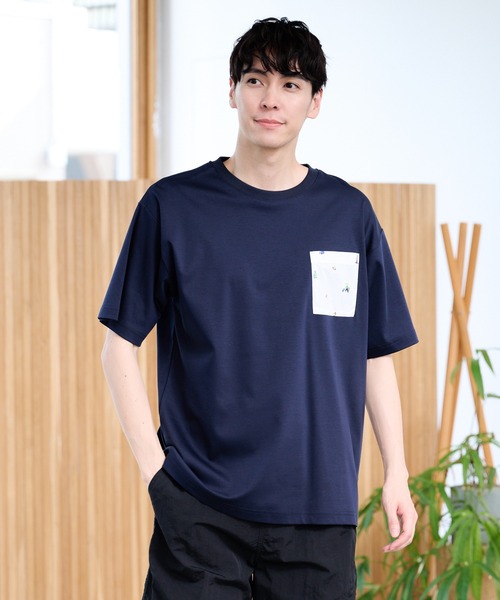 Arnold Palmer（アーノルドパーマー）の「シェア  アート総柄 ポケット Tシャツ（Tシャツ/カットソー・レディース・ホワイト/ネイビー・S/XS/LL/L/M）」の12枚目の写真