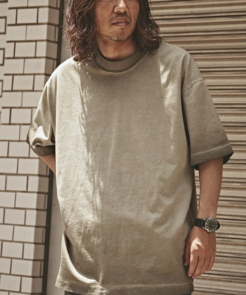 ALL RUNS(オールランズ)の「Washed Oversized Top / ウォッシュ加工 オーバーサイズ 半袖トップス Tシャツ メンズ 夏物 夏服(Tシャツ/カットソー・メンズ・ブラウン/オリーブ/ブラック/カーキ・XL/M/L)」の3枚目の写真