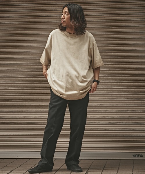 ALL RUNS(オールランズ)の「Washed Oversized Top / ウォッシュ加工 オーバーサイズ 半袖トップス Tシャツ メンズ 夏物 夏服(Tシャツ/カットソー・メンズ・ブラウン/オリーブ/ブラック/カーキ・XL/M/L)」の5枚目の写真