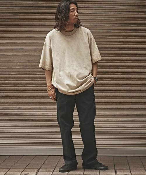 ALL RUNS(オールランズ)の「Washed Oversized Top / ウォッシュ加工 オーバーサイズ 半袖トップス Tシャツ メンズ 夏物 夏服(Tシャツ/カットソー・メンズ・ブラウン/オリーブ/ブラック/カーキ・XL/M/L)」の6枚目の写真