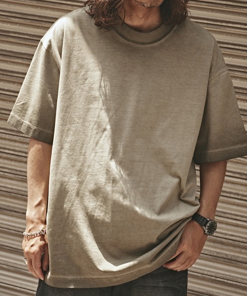 ALL RUNS(オールランズ)の「Washed Oversized Top / ウォッシュ加工 オーバーサイズ 半袖トップス Tシャツ メンズ 夏物 夏服(Tシャツ/カットソー・メンズ・ブラウン/オリーブ/ブラック/カーキ・XL/M/L)」の21枚目の写真