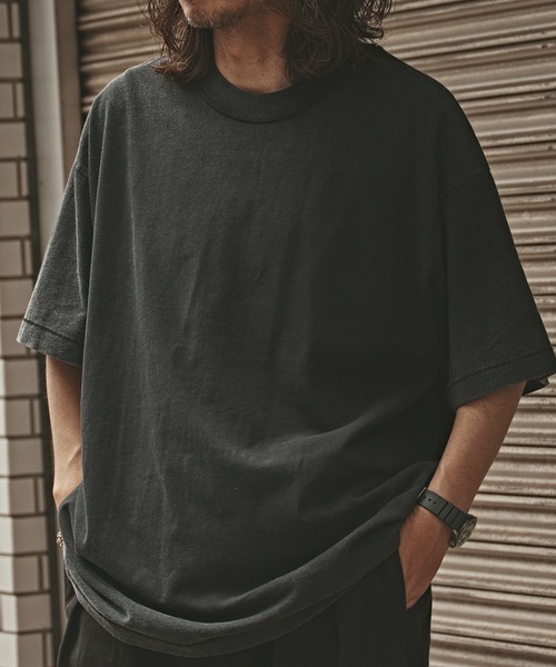 ALL RUNS(オールランズ)の「Washed Oversized Top / ウォッシュ加工 オーバーサイズ 半袖トップス Tシャツ メンズ 夏物 夏服(Tシャツ/カットソー・メンズ・ブラウン/オリーブ/ブラック/カーキ・XL/M/L)」の11枚目の写真
