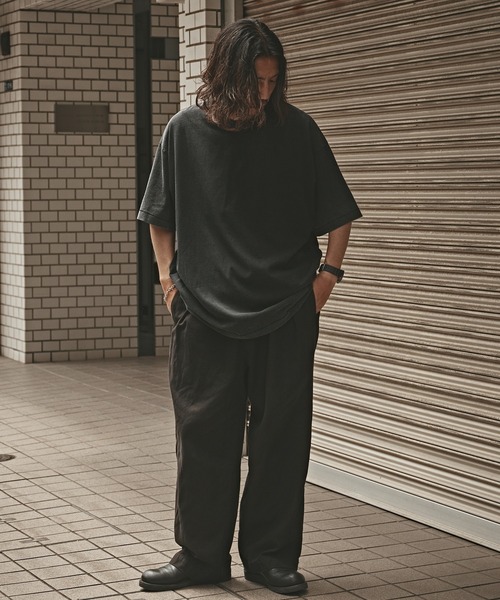 ALL RUNS(オールランズ)の「Washed Oversized Top / ウォッシュ加工 オーバーサイズ 半袖トップス Tシャツ メンズ 夏物 夏服(Tシャツ/カットソー・メンズ・ブラウン/オリーブ/ブラック/カーキ・XL/M/L)」の14枚目の写真