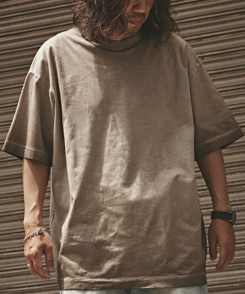 ALL RUNS(オールランズ)の「Washed Oversized Top / ウォッシュ加工 オーバーサイズ 半袖トップス Tシャツ メンズ 夏物 夏服(Tシャツ/カットソー・メンズ・ブラウン/オリーブ/ブラック/カーキ・XL/M/L)」の17枚目の写真