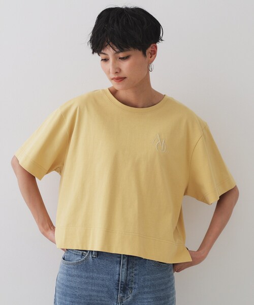 【関税込み】A-COLD-WALL* イエロー 刺繍 スウェットシャツ セール】刺繍ロゴワイドシルエットTシャツ【洗濯機洗い可】（T