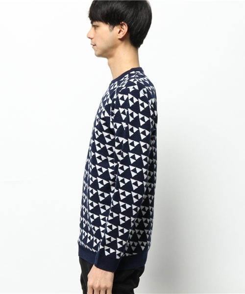 SUNNY  SPORTS（サニースポーツ）の「SUNNY SPORTS/サニースポーツ　TRIANGLE 60'S SWEATER（ニット/セーター・メンズ・ネイビー・MEDIUM/LARGE）」の2枚目の写真