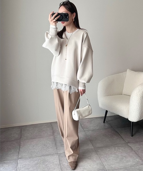 Emma Taylor(エマテイラー)の「【ネックが選べる】ダンボールコクーンフォルムプルオーバー(Tシャツ/カットソー・レディース・ブラック/ライトベージュ/MD.Gray/ブラック系その他/ベージュ系その他/グレー系その他・FREE)」の16枚目の写真