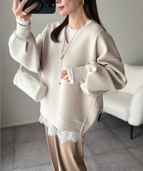 ネックが選べる】ダンボールコクーンフォルムプルオーバー Emma Taylor